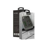 LDNIO 6 USB Ports with 3 Anti Static Power Socket