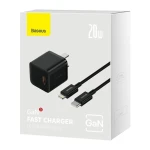 BASEUS GaN5 Fast Charger Adapter 1C 20W CN Plug Set Wall Charger (Mini) with Superior Series Fast Charging Data Cable Type-C