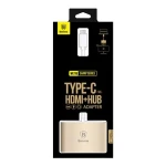 Baseus 3 in 1 USB-C to HDMI + HUB Digital Multiport Adapter - Gold