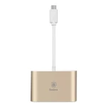 Baseus 3 in 1 USB-C to HDMI + HUB Digital Multiport Adapter - Gold