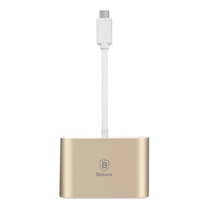 Baseus 3 in 1 USB-C to HDMI + HUB Digital Multiport Adapter - Gold