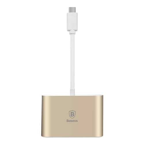 Baseus 3 in 1 USB-C to HDMI + HUB Digital Multiport Adapter - Gold