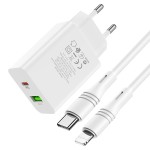 Borofone  Wall charger BA56A Lavida PD20W + QC3.0 EU set with cable